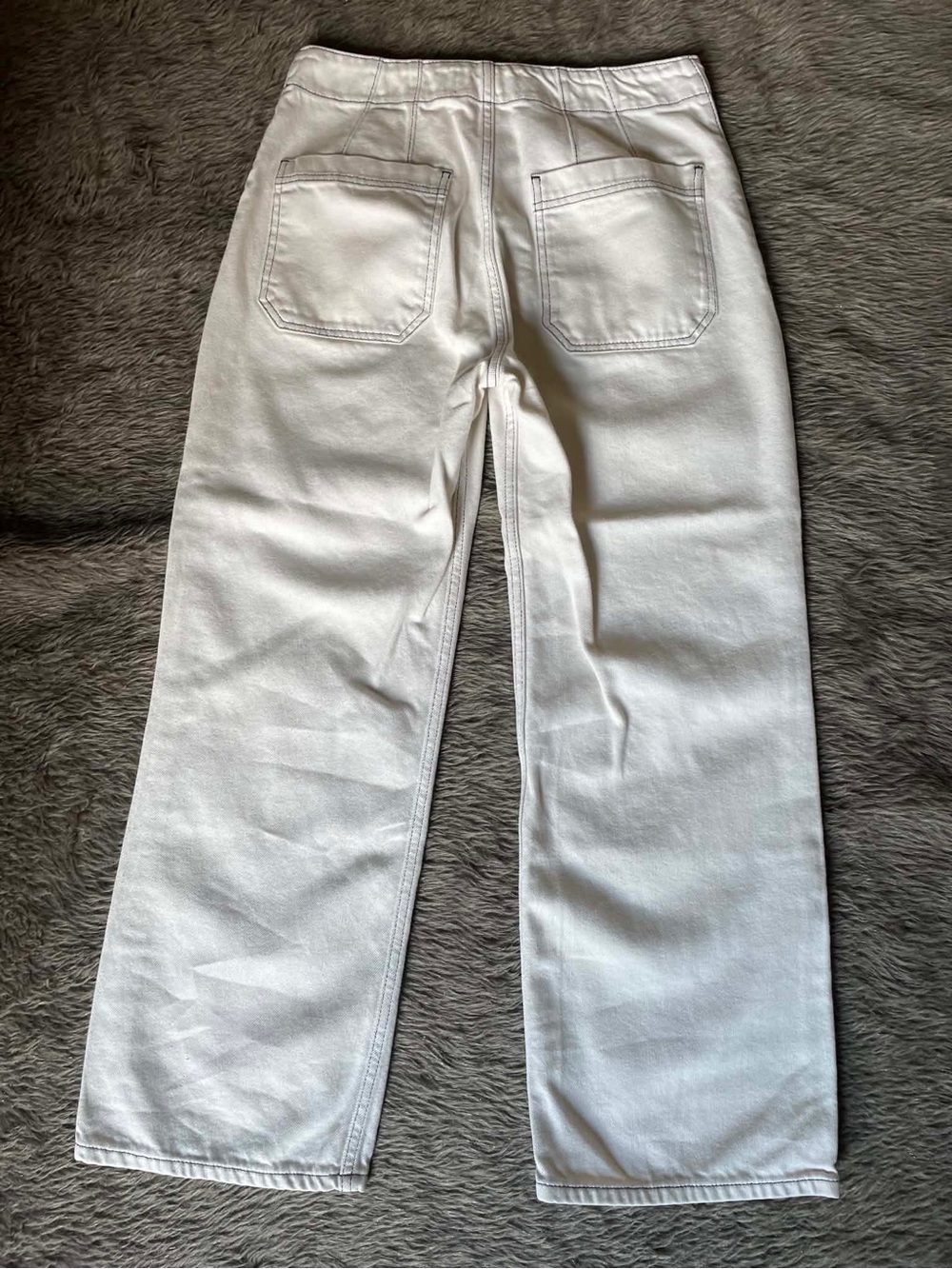 Reformation Eloise High-Rise Wide Leg Button-Fly White Straight Jeans - Picture 2 of 6